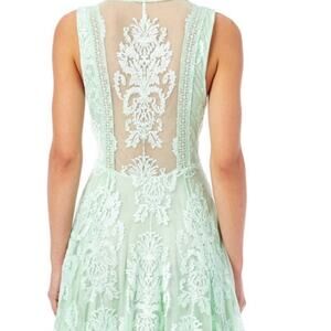 Free People Mint Reign Over Me Damask Brocade Size 6 Dress